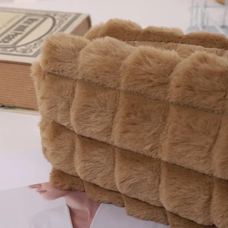 Портативная женская плюшевая косметичка с большой вместимостью, органайзер для туалетных принадлежностей, косметички, косметички на молнии, косметичка для путешествий