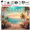 2D Hawaiian Beach Tapestry Banner Coastal Ocean Wall Hanging