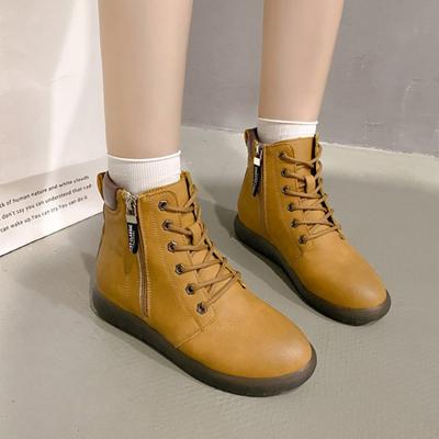 Женские повседневные ботильоны на весну/осень 2025 года - ботильоны слипоны с круглым носком и боковой молнией | Мягкая противоскользящая подошва