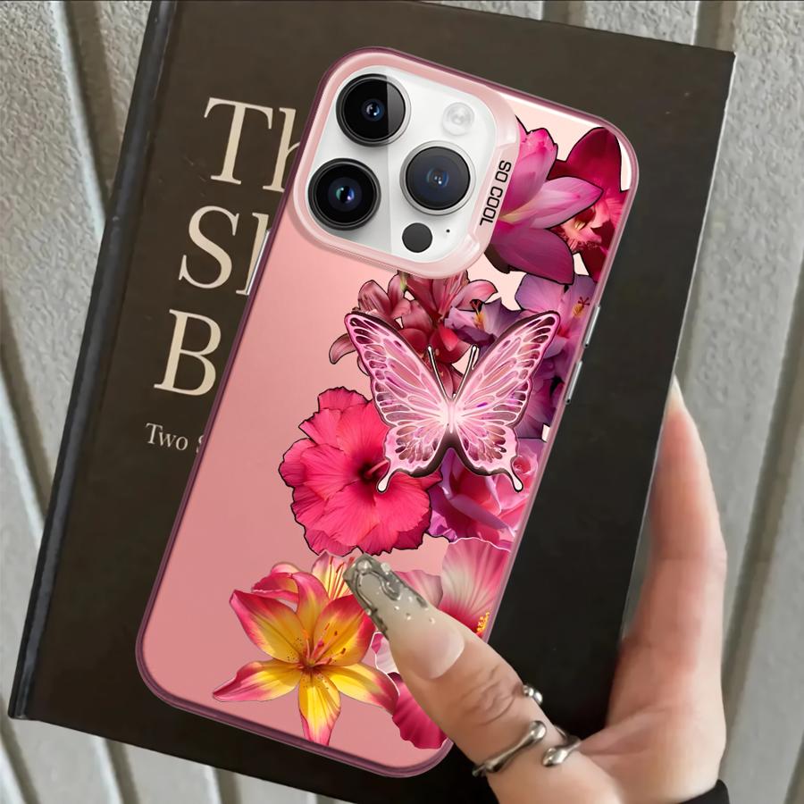 Задняя крышка-чехол для телефона для iPhone 17 Pro Max 11 14 12 15 Plus XR 16 Air XS 13 Pro Мультяшный Цветочный Арт