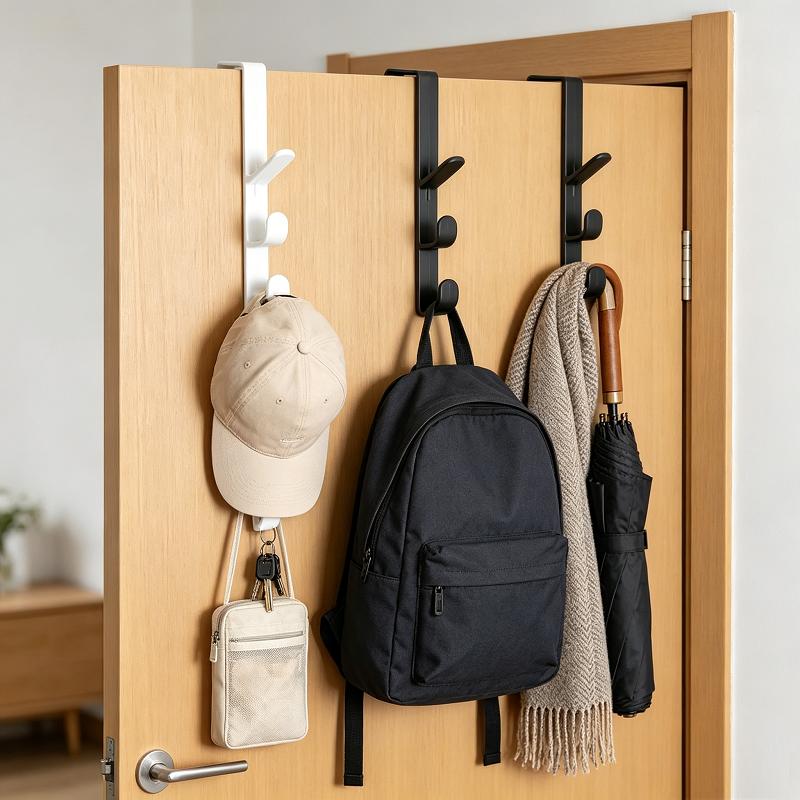 Space Saving Behind Door Storage Hook Coat Bag Hanger for Dorm Office Locker Wardrobe School Organization