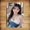 Металлический настенный декор Женское лицо Постер Корейская азиатская красота Прочная железная табличка для дома, бара, кафе, рождественский подарок
