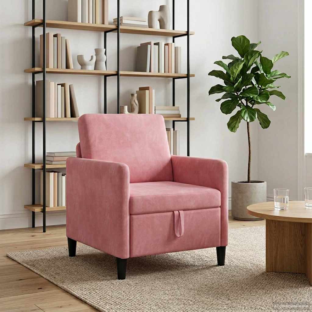 Pink Storage Sofa 72 x 78 x 87 cm Polyester