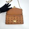 [Pre-Owned] Millie Visetos Monogram Chain Studded Leather Crossbody Bag - Very Good #FXU8OH