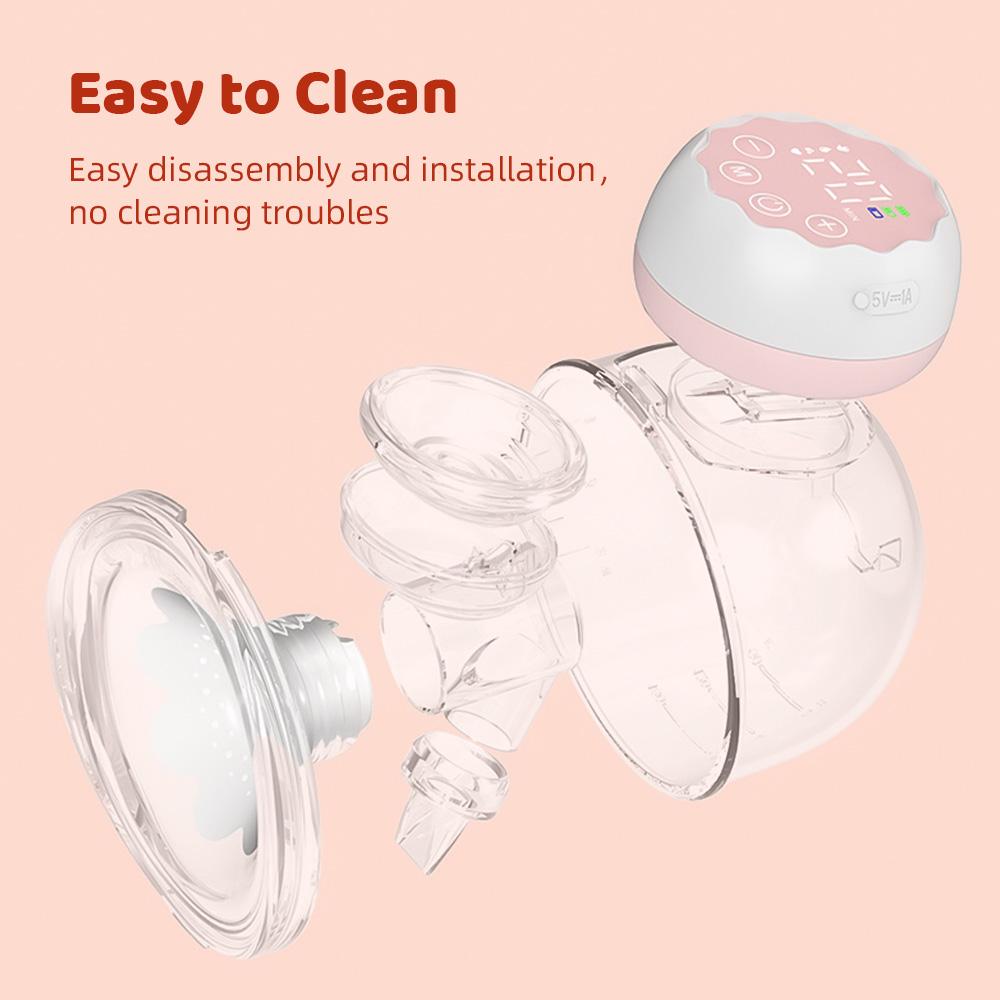 Переносной молокоотсос Электрический молокоотсос без помощи рук для грудного вскармливания 4 режима 12 Низкий уровень всасывания
