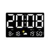 HD Large Screen LED Wall Clock with Sensing Temperature Humidity Weather Clock; Multi-functional Color Meteorological Clock