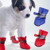 For Cats Dogs Pet Shoes Footwear Waterproof Pet Booties Anti-slip Dog Foot Cover 4Pcs/Set Reflective Soft Pet Supplies Oxford Accessories