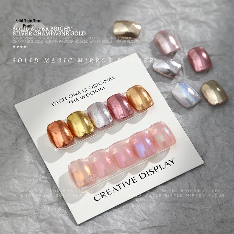 6-Color Iridescent Aurora Nail Art Magic Mirror Powder – Super Bright, Fine Glitter, No Flying Powder