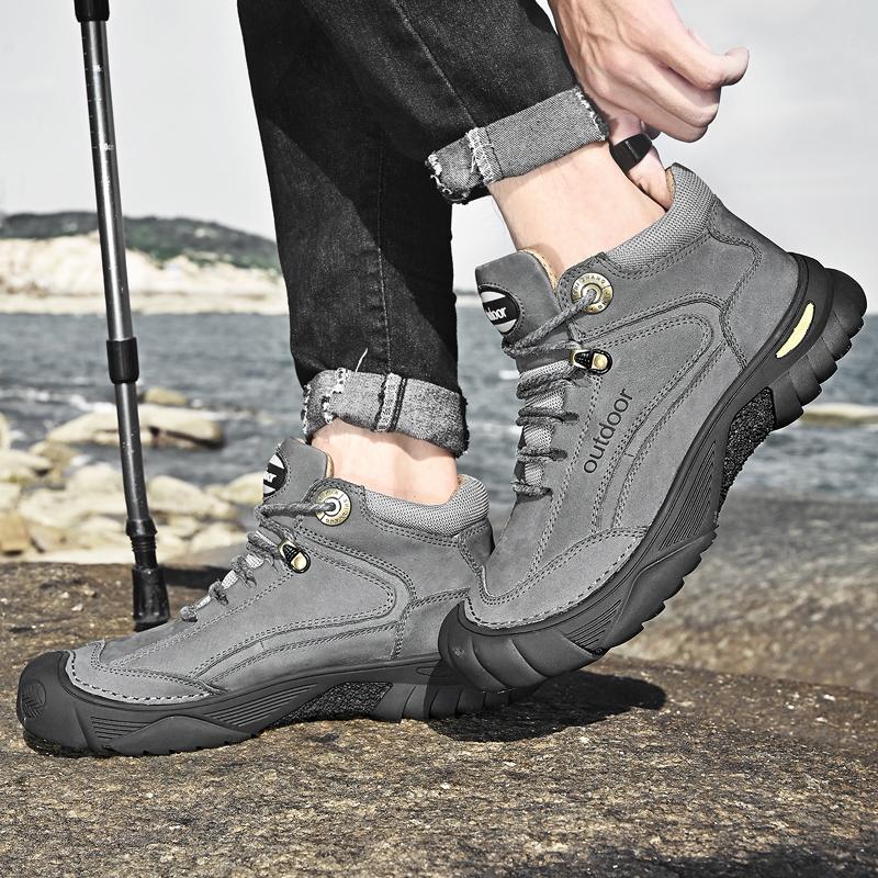 Мужская обувь из натуральной кожи, кроссовки, водонепроницаемые уличные мужские ботинки, удобная мужская прогулочная обувь
