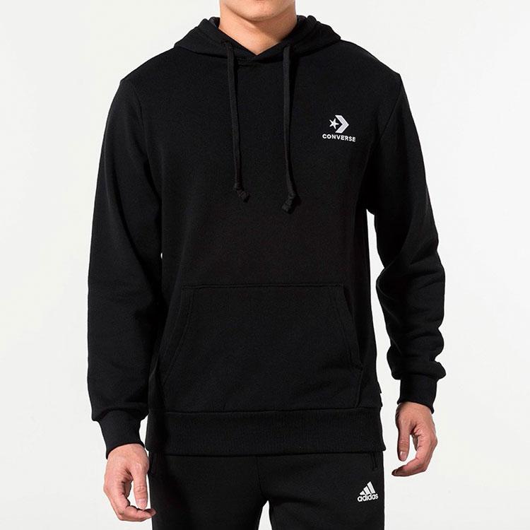 Converse Толстовки Мужские Черные С Капюшоном Умеренная Обычная 10008926-A01