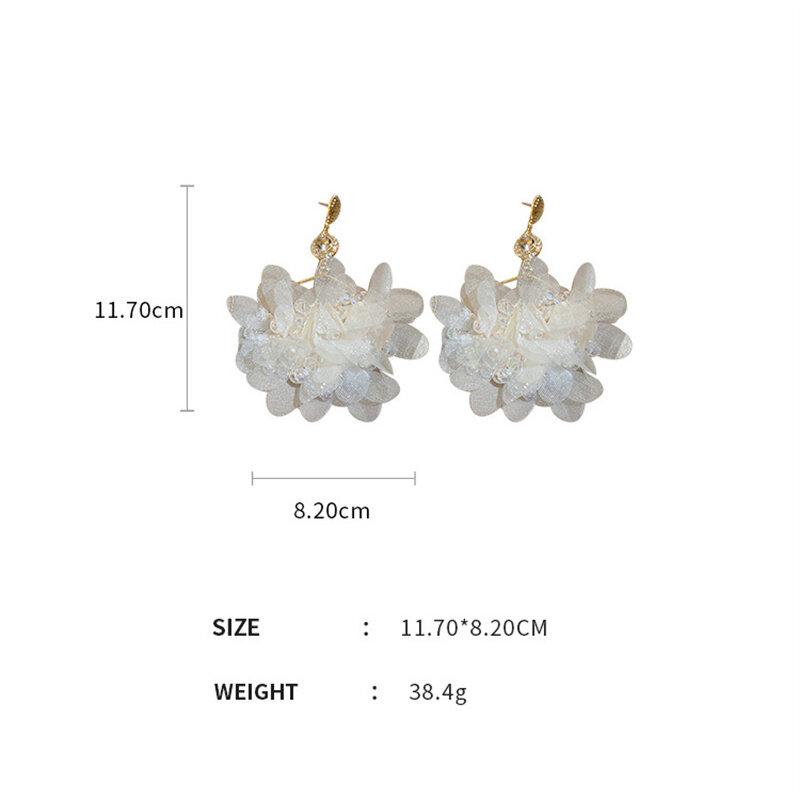 Большие тканевые серьги с цветком, модные простые креативные женские изысканные винтажные круглые богемные темпераментные серьги ручной работы, ювелирные изделия, подарки