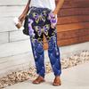 Женские брюки с принтом бабочек, на шнуровке, с эластичной талией, свободные, повседневные длинные брюки, брюки с карманами