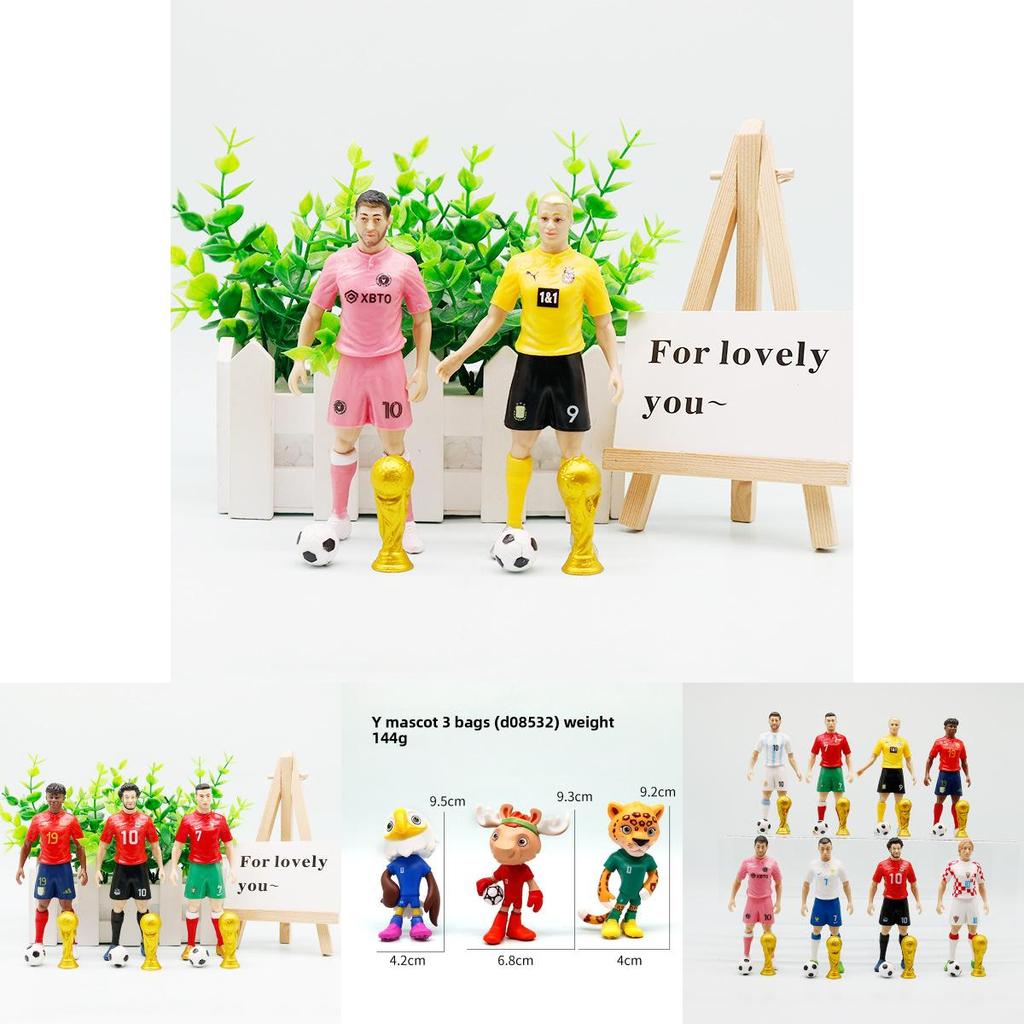 Soccer Player Figurines Pvc Material For Desk Decoration And Sports Fan Gift Set