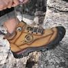 Men's Hiking Boots High Top Leather Plush Outdoor Cotton Shoes Large Size 39-46
