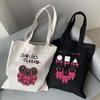 Korean TV Squid Game Print Casual Harajuku Female Shoulder Canvas Bag High Street Large Capacity Tote Reusable Y2K Shopping Bags