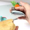 Овощечистка для фруктов и овощей с резиновой ручкой из нержавеющей стали, инструмент для очистки картофеля, моркови, огурца, овощей, тыквы, кухонный гаджет