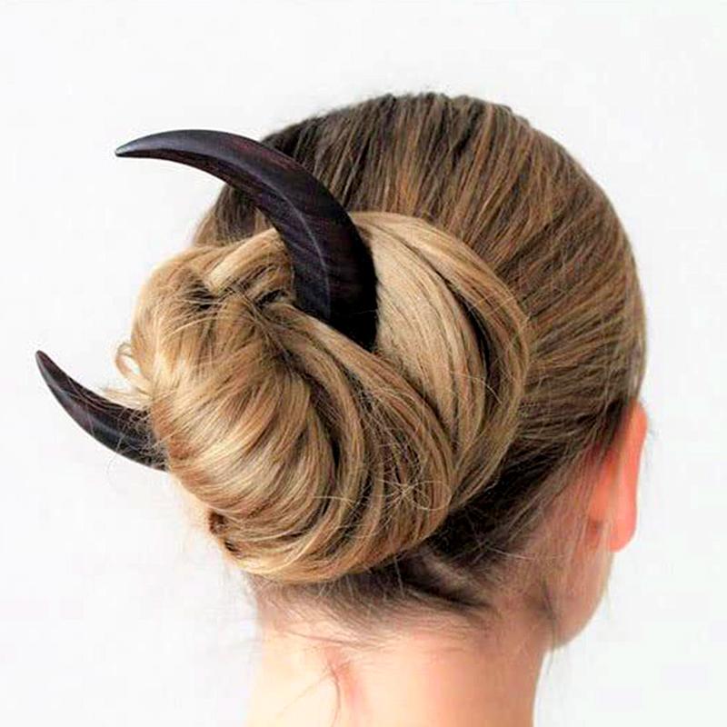 1 шт. шпилька-гребень для волос вилка для волос New Moon, индивидуальная длинная расческа для волос, моделирующая ручная резьба, палка для волос Ma'am Moon, модная прическа