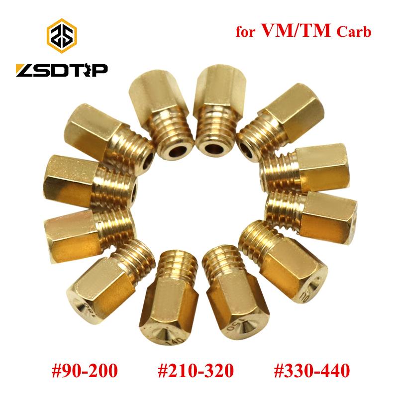 ZSDTRP 12pcs Hex Type Main Jets for MIKUNI VM TM TMX Carburetor Motorcycle Scooter Injectors Nozzle Size 90-440 Fuel Injectors 6