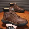 Men's Retro Leisure Shoes Autumn/ Winter Cow Split Leather Men Boots Comfortable Motorcycle Boots Winter Boots