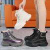 Women's Winter Chunky Platform Snow Boots Non-Slip Lace-Up Short Ankle Booties Faux Fur Lined Walking Shoes Warm Comfort High-Top Sneakers for Women