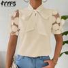 Women's Fashion Casual Summer Spring Solid Color Print Short Sleeve O-Neck Blouses & Shirts