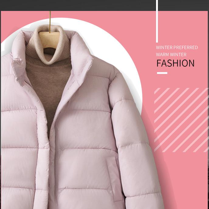 Women's Short Winter Puffer Coat - Stand Collar, Thickened, Loose Fit, Korean Style