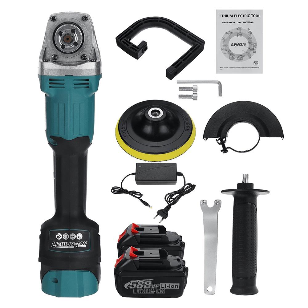 588VF 6 скоростей 2 в 1 Беспроводная угловая шлифовальная машина Полировщик автомобиля Бесщеточная электрическая угловая шлифовальная машина для батареи Makita 18 В