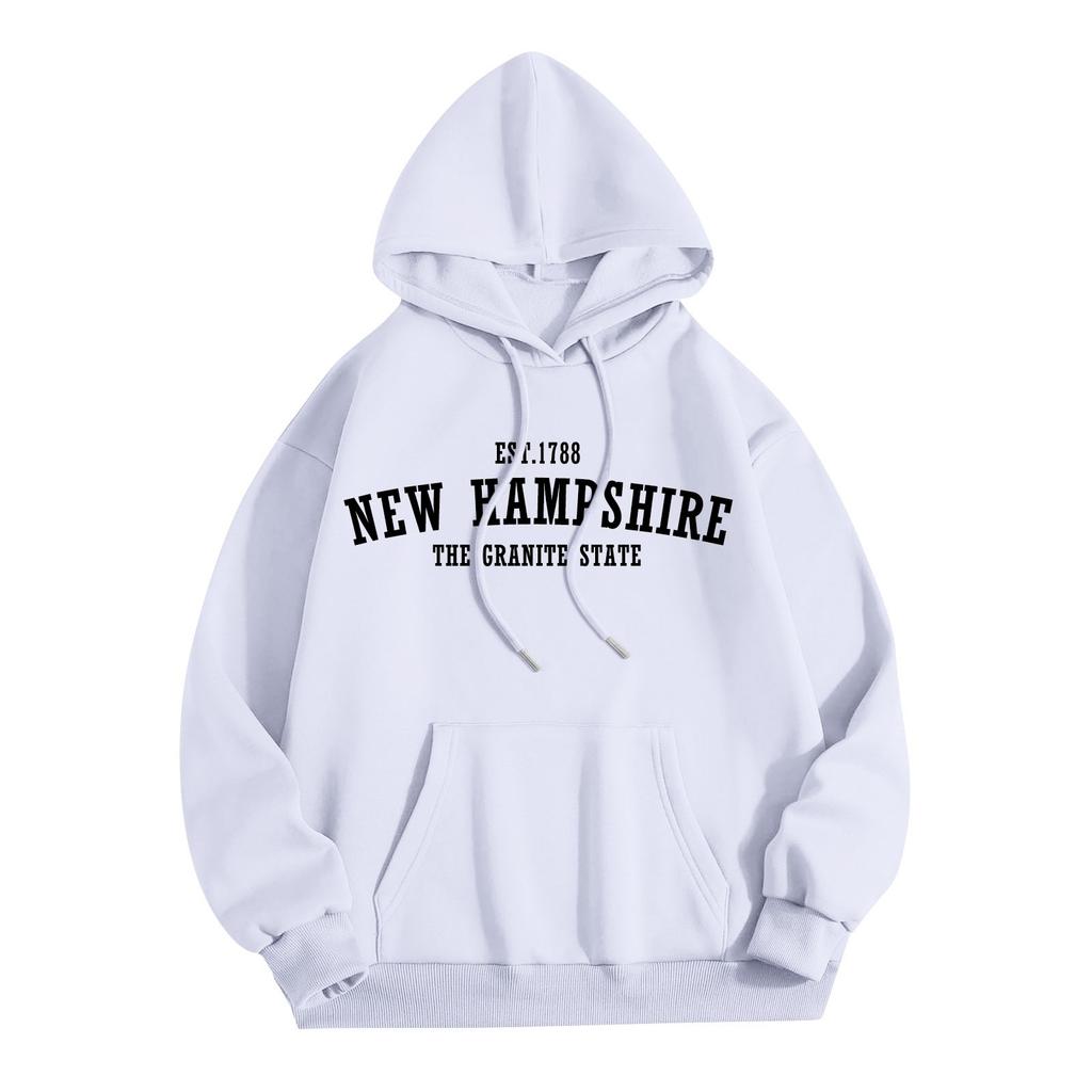 Женская мода O-образный вырез с длинным рукавом и принтом, толстовка с капюшоном