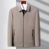 High-end Mulberry Silk Lapel Jacket for Men Spring and Autumn New Business Casual Middle-aged Dad Wear Thin Jacket Jacket