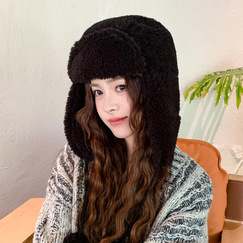 Плюшевая зимняя шапка Осенне-зимняя теплая ветрозащитная шапка Шапка для верховой езды на открытом воздухе с защитой ушей Защита от холода Шапка Лей Фэн Новая