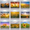 Modern Sunflower Field At Sunset Sunshine Landscape Art Posters Canvas Painting And Prints Pictures for Living Room Home Decor