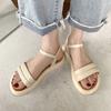 Cross Band White Leather Platform Slippers Women Luxury Designer Slides Shoes Soft Belt Beach Sandalias Woman Outdoor Sandals