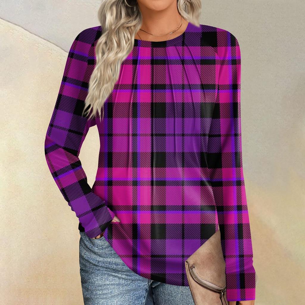 Женская мода повседневная полосатая, цветная пэчворк с длинным рукавом и круглым вырезом