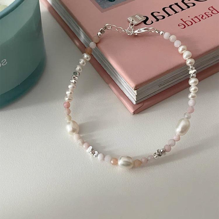 Женский ретро браслет с кристаллами, жемчугом и серебром - Простой, Универсальный, Модный