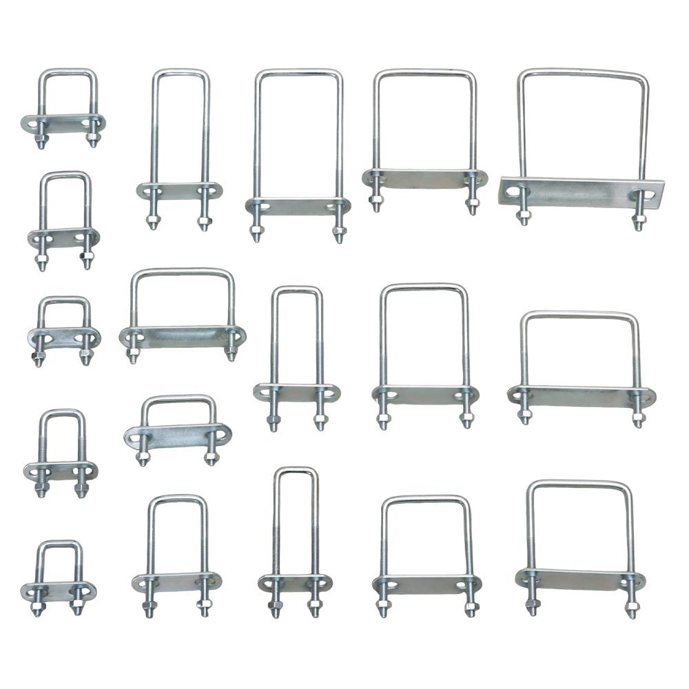 2Sets With Baffle Square Clamp Iron Squa Bolt New Pipe U-clamp