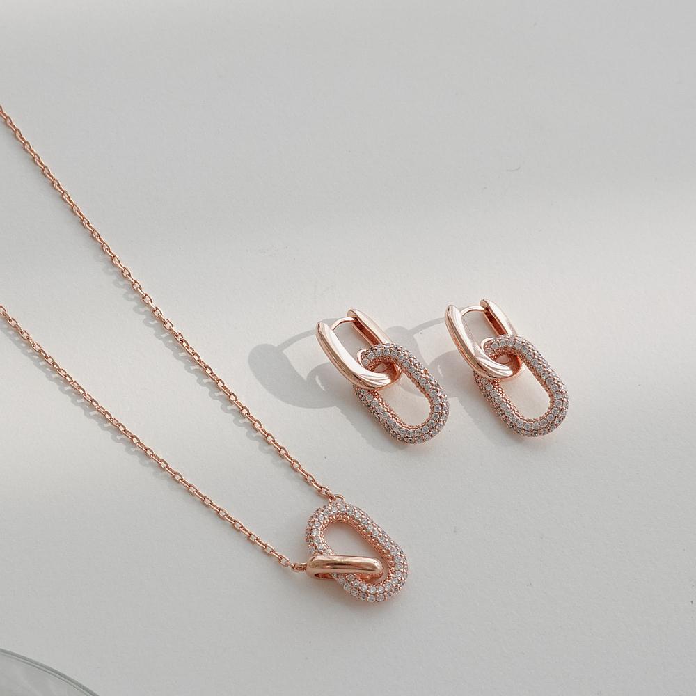 Монограф Колье Натали Mgnl0300 Позолоченное 14K Золотом