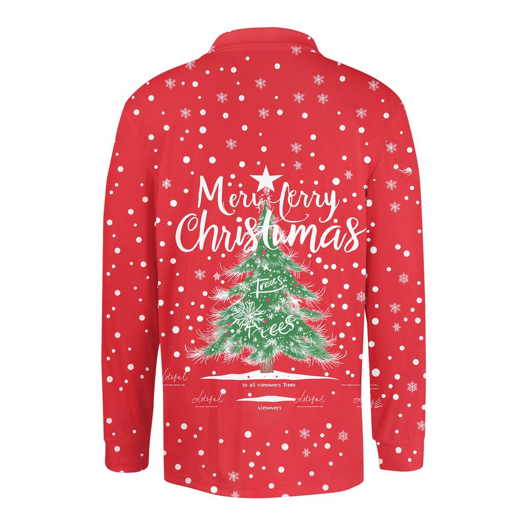 Men's Casual Style Solid Color Loose Shirt Long-sleeved Top