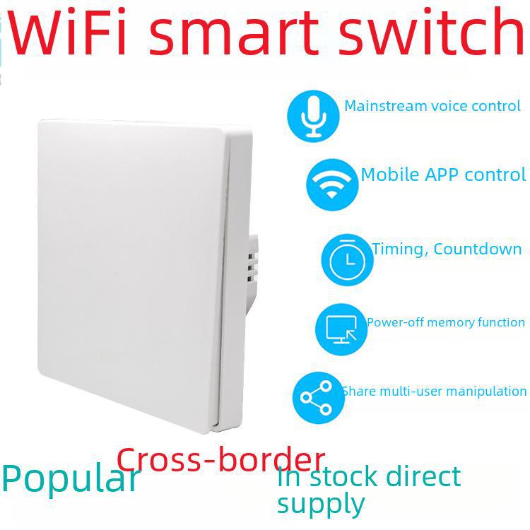 Умный WiFi-коммутатор Longspu 86-Type: Настенный выключатель с одним фазным/нейтральным проводом и совместимостью с граффити
