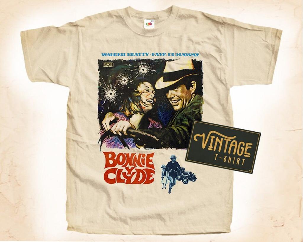 Bonnie and Clyde T-Shirt Vintage Natural color Men's T-Shirt DTG Digital Print SIZES S M L XL 2XL 3XL 4XL 5XL