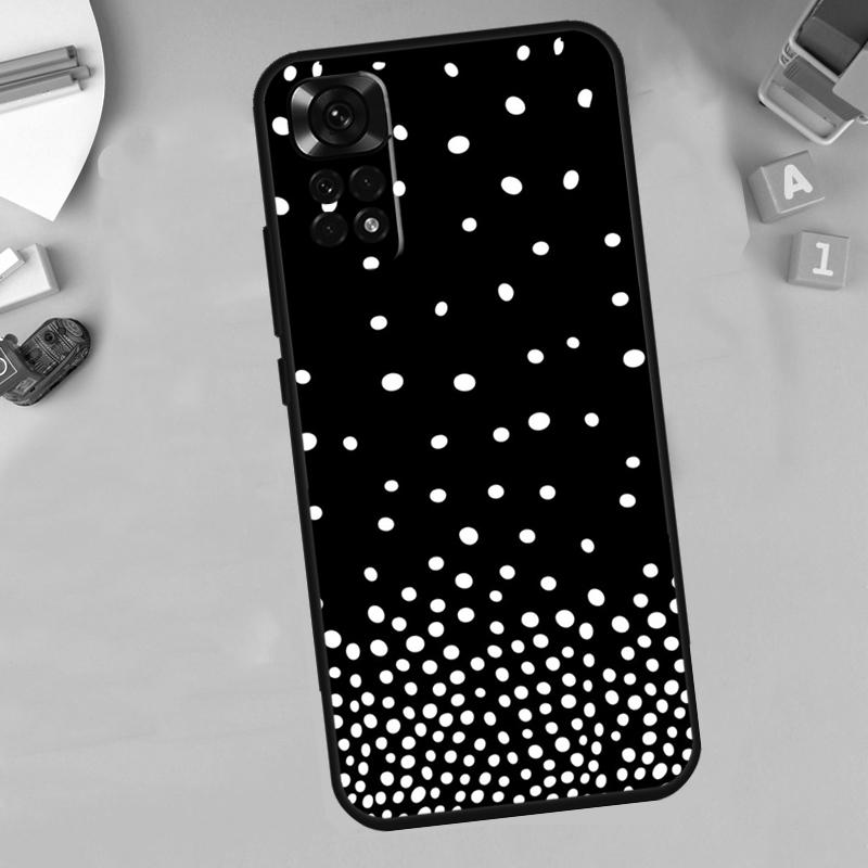 Черно-белый горошек Для чехла на телефон Xiaomi Redmi Note 14 10 11 12 13 15 Pro Plus Для Redmi 15C 14C 10C 12C 13C 15