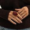 High-end Jewelry Resin Oval Earrings Elegant Style Geometric Finger Ring  Daily Wear