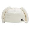 MLB New York Yankees Poliestrowa Czapka Traperka Czapka z Nausznikami Unisex Biała Modna 3AWMPC136-50CRS