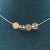 Stones and Minerals. Necklace 4 Beads Rutilated Quartz 8 Mm Stainless Steel Chain Necklace for Women, Men. Customizable Size.