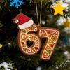 Christmas 67 Acrylic Ornament Funny 67 Meme Hangning Ornament Six Seven Gingerbread Christmas Tree Decoration Gift for Teens Kids Family Friends