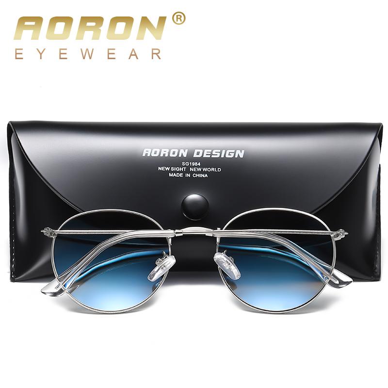 aoron Round Frame Polarized Sunglasses Fashion Design Metal Anti Glare UV400 Driving Fishing Cycling Sport Glasses for Men Women