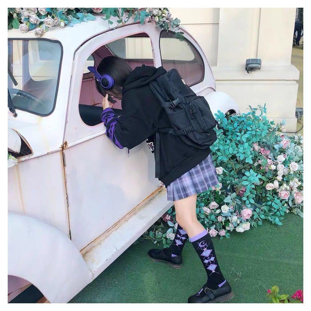 Женские толстовки с принтом Kawaii, черный спортивный костюм с капюшоном и длинными рукавами, негабаритная готическая толстовка