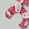 Cute Plush Rabbit Ear Decor Pet Cloak Lattice Pattern Festival Saliva Towel Puppy Kitten Collars Adjustable Pet Scarf