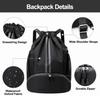 Sports Drawstring Backpack Bag with Shoes Compartment Wet Proof Pocket for Women Men Large Capacity String Swim Gym Sackpack Bag