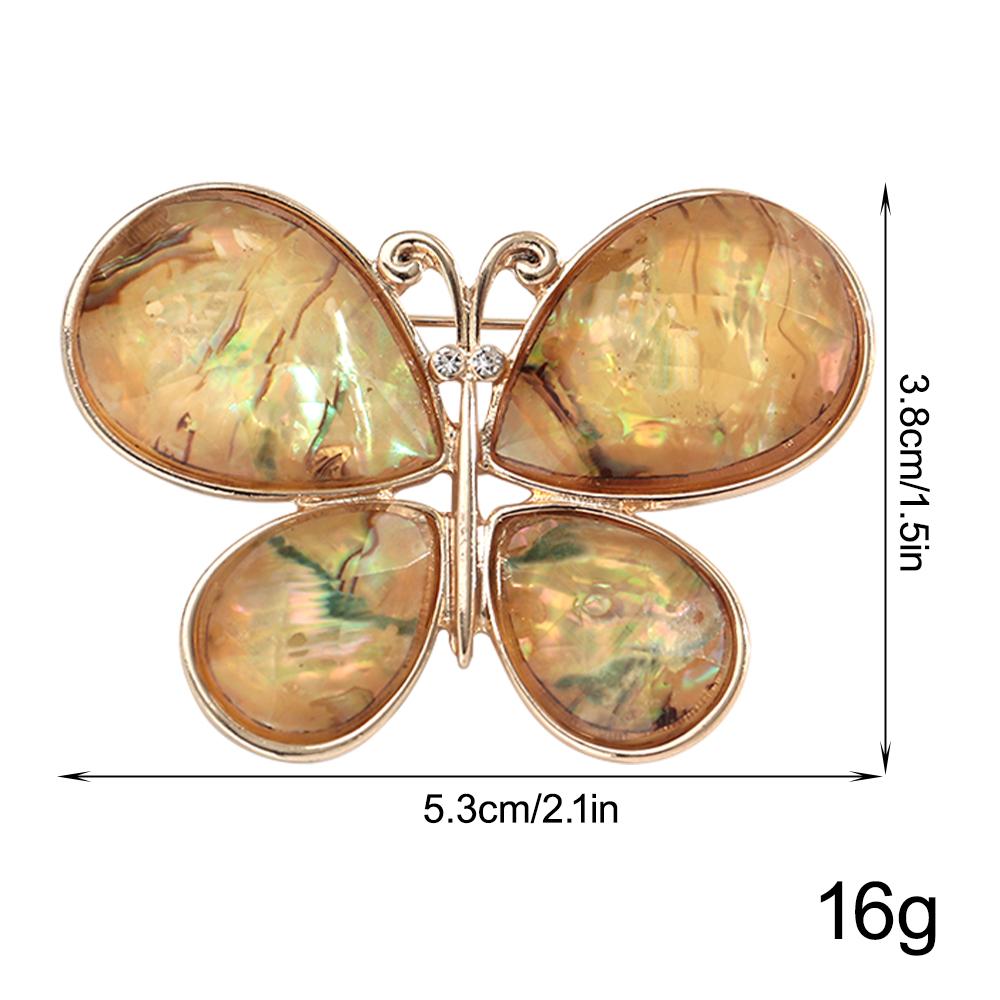 Vintage Butterfly Resin Acrylic Brooches for Women Elegant Iridescent Insect Lapel Pins Badge Fashion Jewelry Accessories Gifts