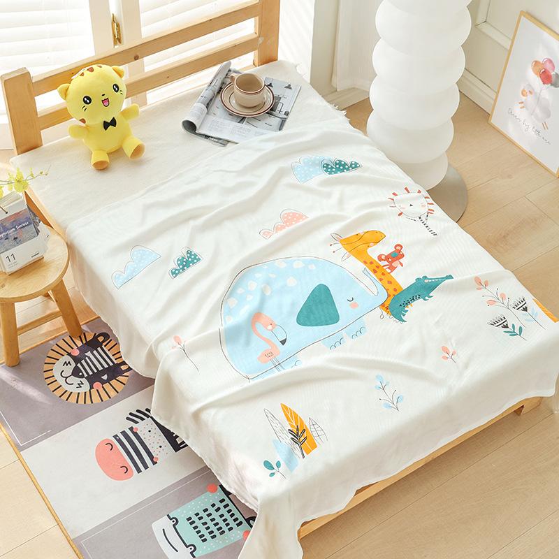 Double-layer Bamboo Cotton Infant Blanket, Children's Quilt, Thin Air-conditioning Summer Cool Quilt, Baby Bamboo Fiber Ice Silk Blanket